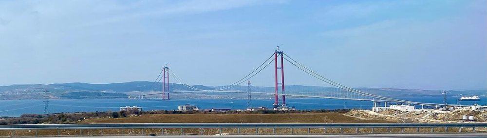 Views of the Dardanelles Strait with the 1915 Çanakkale Bridge